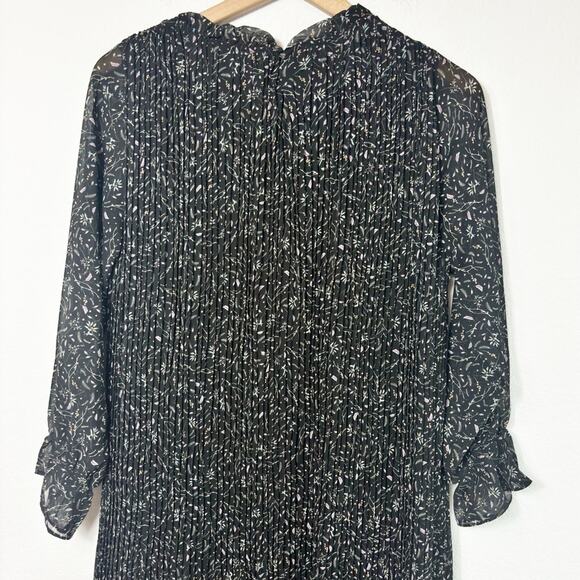 CODE X MODE FLORAL PURPLE BLACK LONG SLEEVE WOMEN DRESS SIZE MEDIUM BRAND NEW - Picture 6 of 7